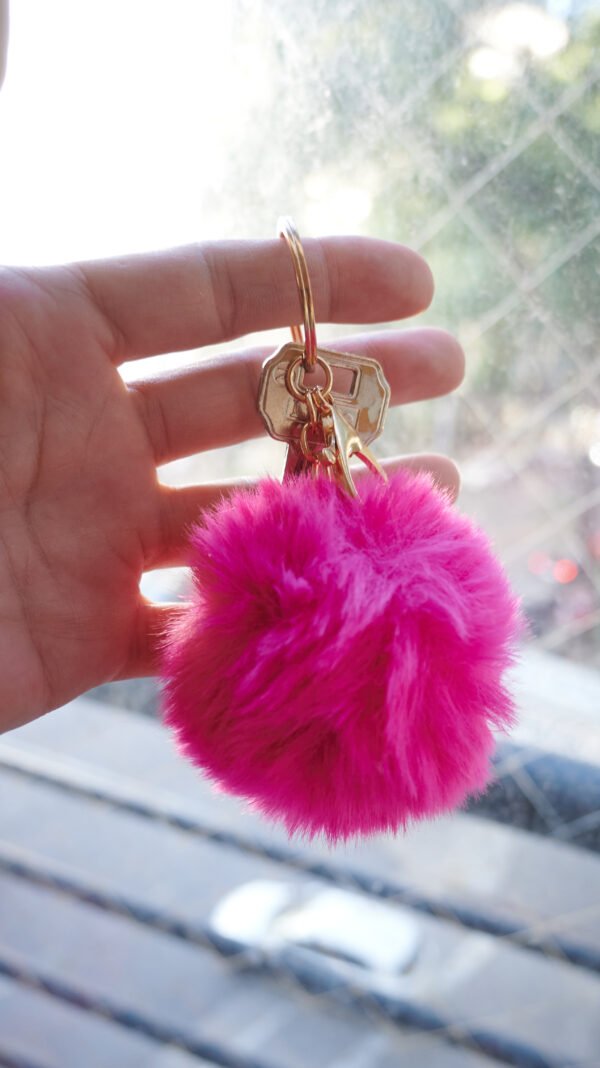 POMPON ROSA3 Llavero Pombón