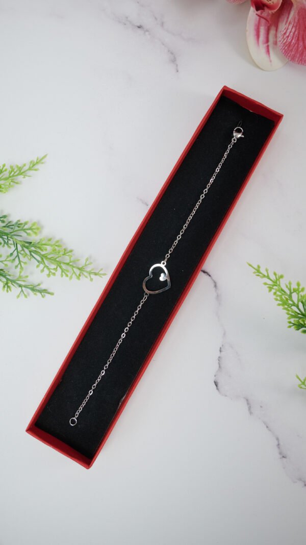 plateado corazon con corazon (1) Acero Plateado