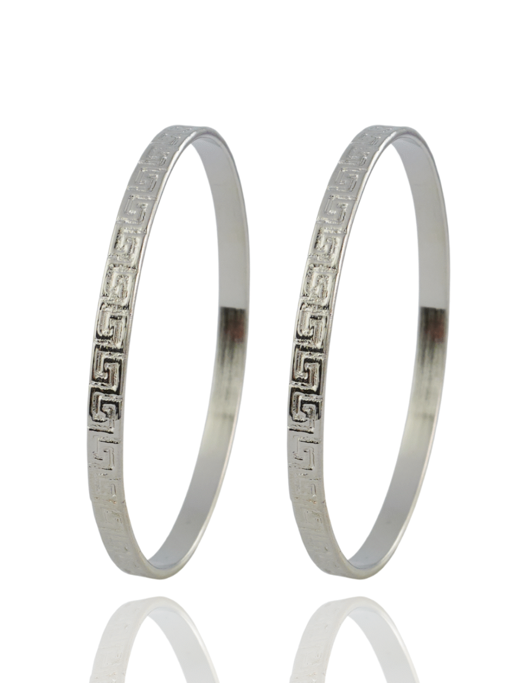 pulseras sin fondo 916 Esclavas plateadas x 2